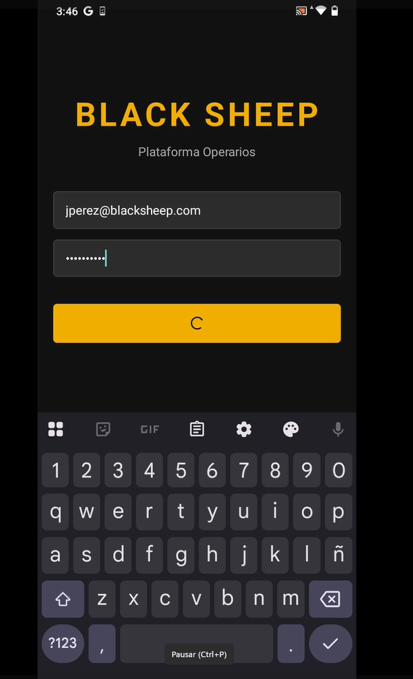 App móvil BlackSheep — gestión operativa desde el celular para choferes y operarios